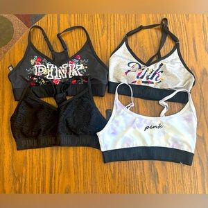 Sports bras. All size small. 6 pink/vs. 1 puma. 1 under armour.